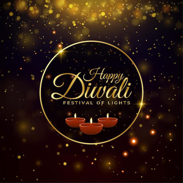 Celebración diwali festival of lights holiday design vector con efecto de luz brillante