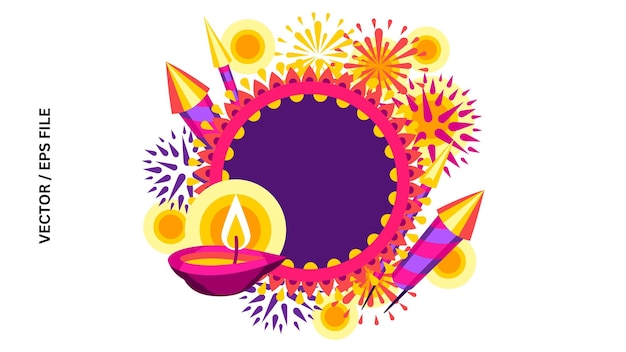 Vector celebración de diwali con gráficos ilustrados