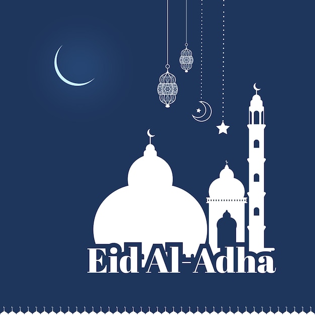 Celebración de Eid al-Adha con la Mezquita de la Luna y las linternas