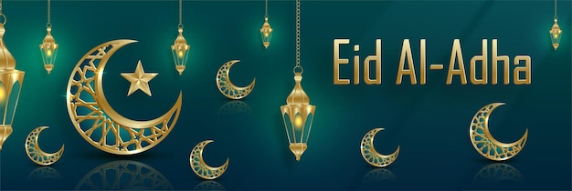 Celebración de eid al adha sobre fondo de color