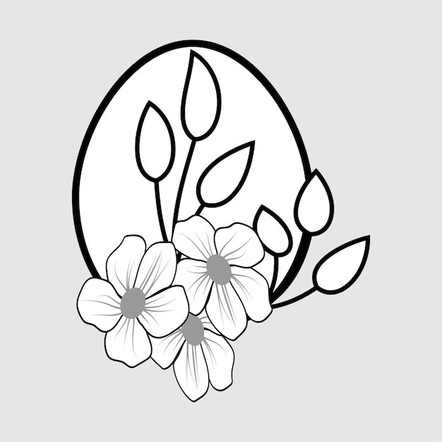 Celebración del festival del huevo de Pascua con diseño de arte de doodle