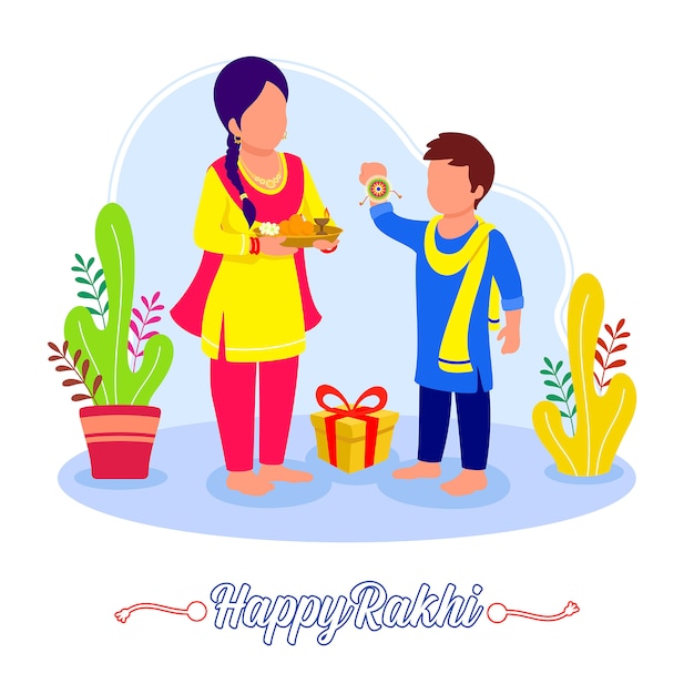 Vector celebración del festival rakshbandhan en la india. feliz rakhsabandhan ilustración.