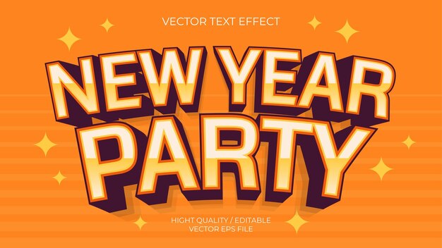 Celebración de la fiesta de año nuevo - Efecto de texto de Illustrator