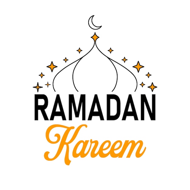 Celebración de la fiesta islámica del Ramadán Kareem con la luna y las estrellas