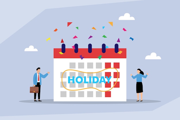 Celebración de fiestas en un calendario