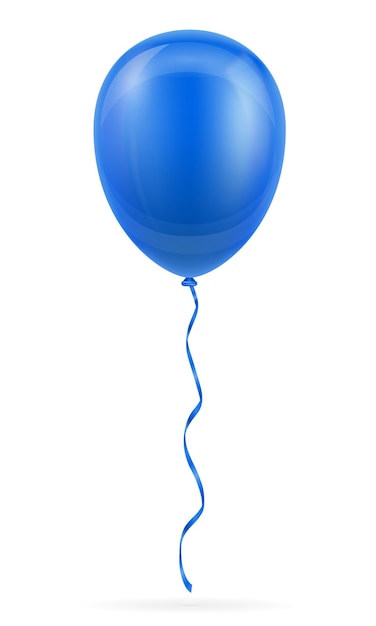 Vector celebración de helio bombeado globo azul con cinta en blanco