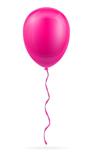 Vector celebración de helio bombeado globo rosa con cinta en blanco