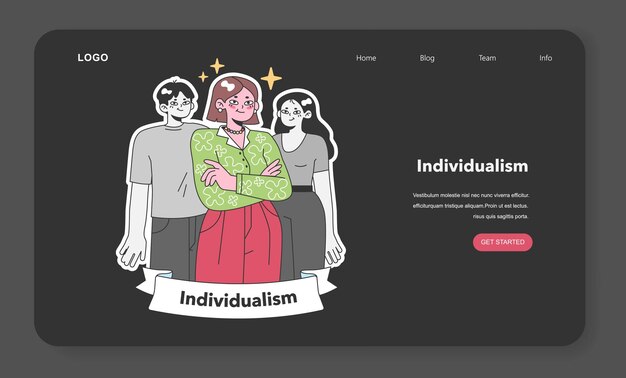 Vector celebración del individualismo con un grupo diverso que defiende sus identidades y valores únicos