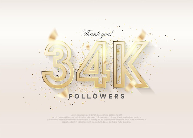 Celebración de llegar a 34k seguidores con un diseño de lujo premium