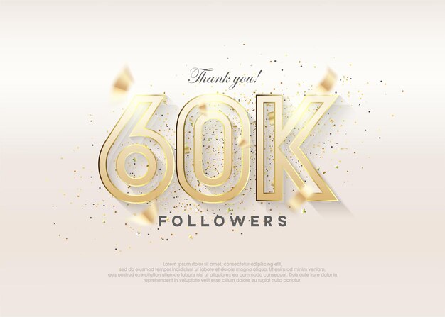 Celebración de llegar a los 60 000 seguidores con un diseño de lujo premium