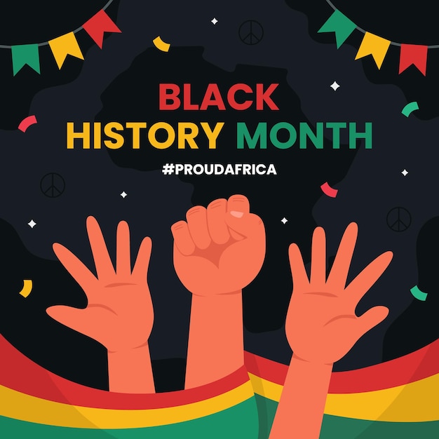 Vector celebración del mes de la historia negra plaza de fondo