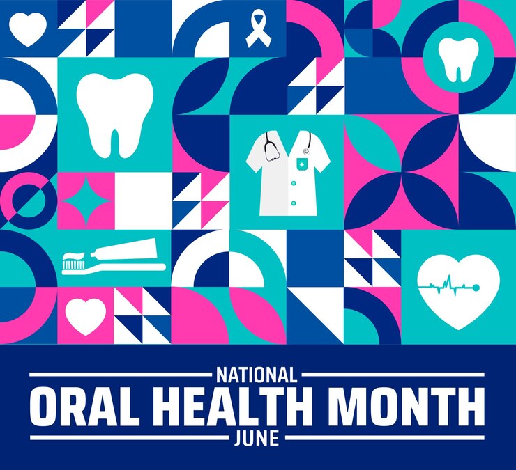 Vector celebración del mes nacional de la salud oral