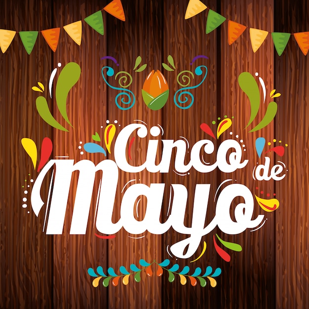 Vector celebración mexicana del cinco de mayo