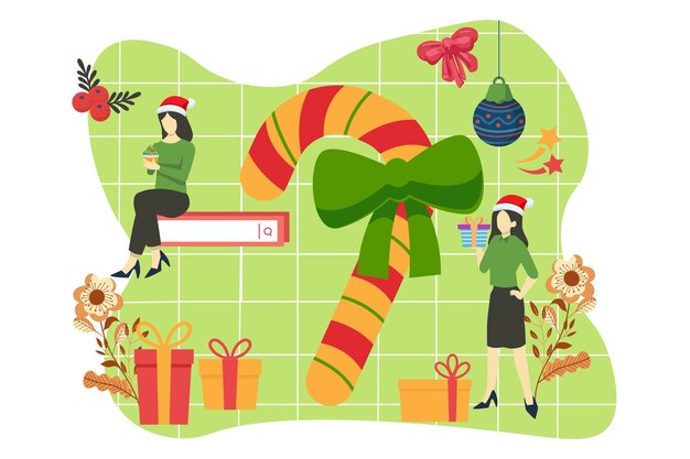 Celebración de Navidad Ilustración de diseño plano