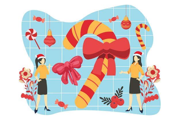 Celebración de Navidad Ilustración de diseño plano