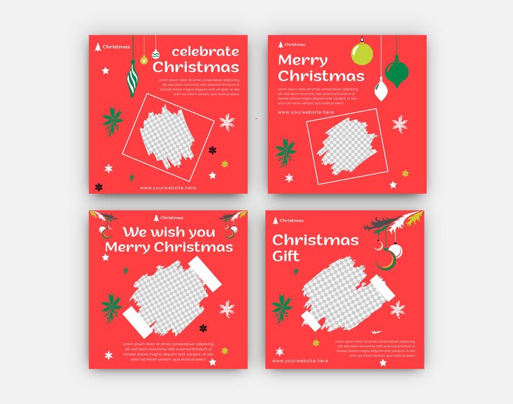 Vector celebración de navidad en las redes sociales