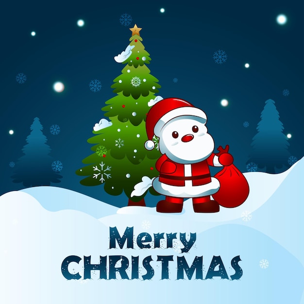 Celebración navideña Ilustración vectorial Post Diseño de fondo navideño con árbol de Navidad y