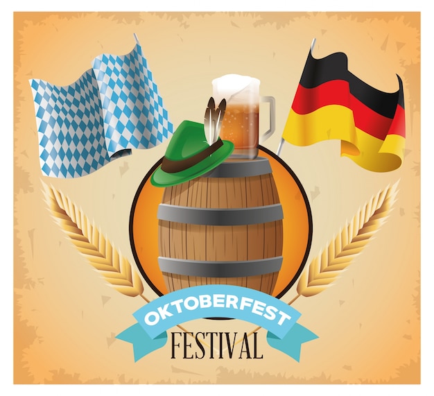 Vector celebración de oktoberfest del diseño de alemania