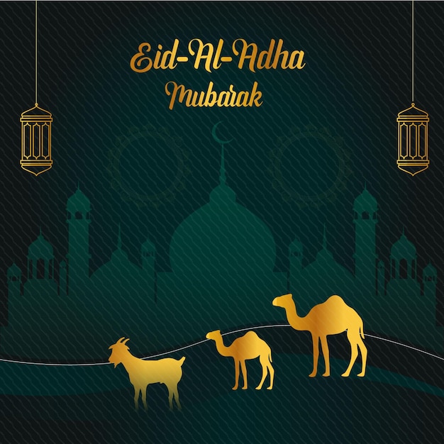 Celebración de oro del Eid al-Adha Mubarak