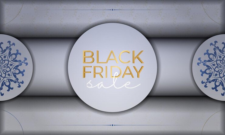 Vector celebración de publicidad para la venta de viernes negro beige con patrón griego