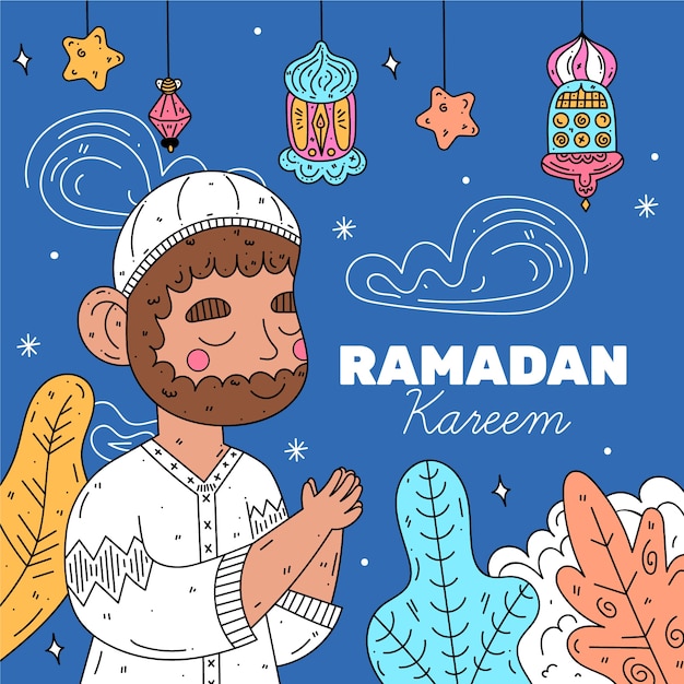 Vector celebración ramdan de diseño plano