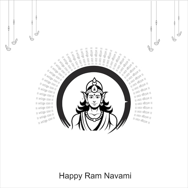 Vector la celebración de shree ram navami es el trasfondo de la fiesta religiosa de la india