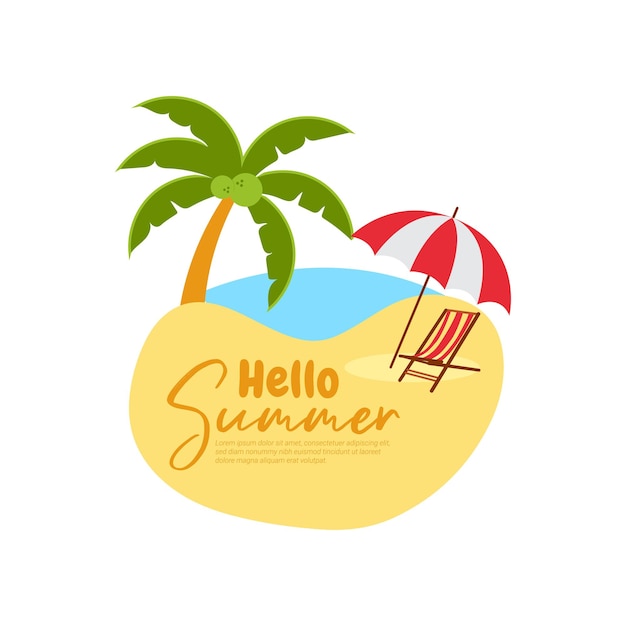 Celebración de la temporada de verano fondo plano