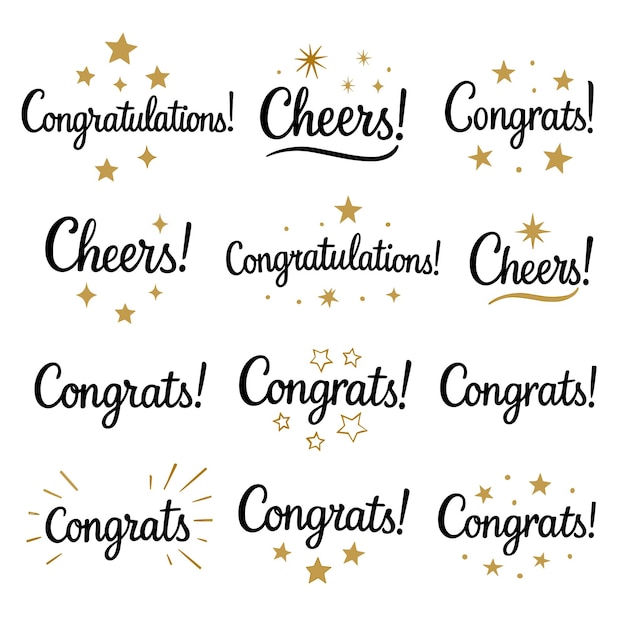 Celebración Tipografía Felicitaciones y saludos Colección