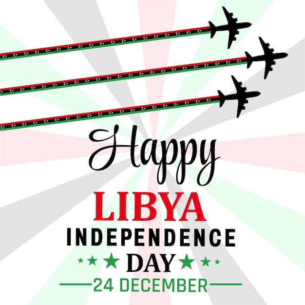 Celebración vectorial Feliz día de la independencia de Libia Diseño de plantillas Ilustración
