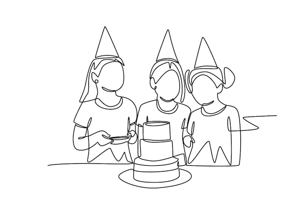 Celebraciones de cumpleaños concepto dibujo en línea