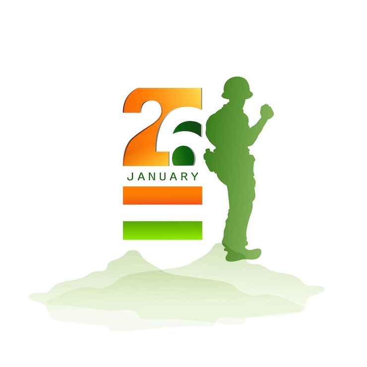 Vector celebraciones del día de la república con el 26 de enero india