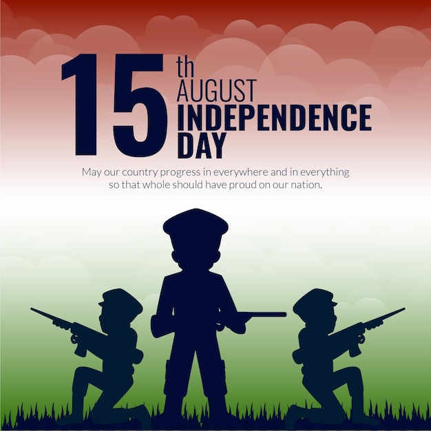 Celebrando el diseño de banner del feliz día de la independencia del 15 de agosto