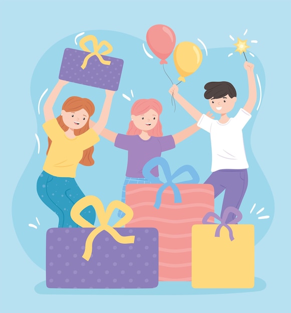 Celebrando a la gente con regalos