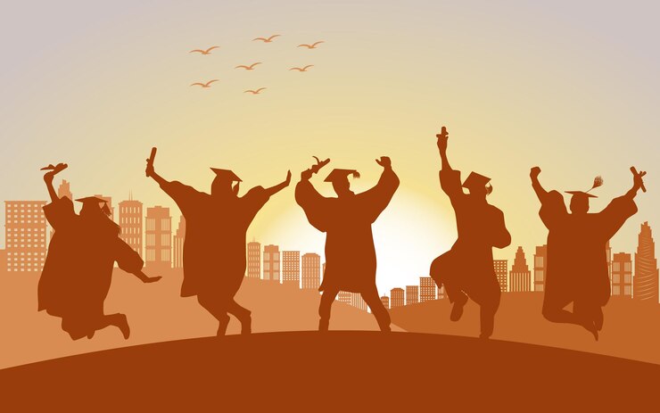Vector celebrando la graduación universitaria vector illustration