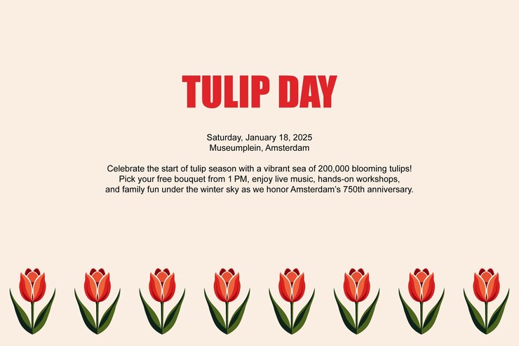 Vector celebrar el comienzo de la temporada de tulipanes