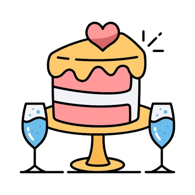 Celebrar con un contorno de icono lleno de vectores Ilustración de estilo de icono Símbolo en fondo blanco EPS