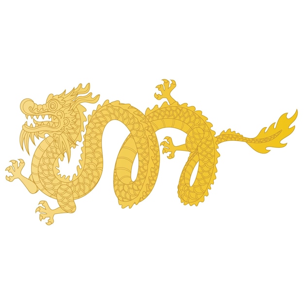Vector celebrar con un dragón chino hecho a mano una ilustración alegre