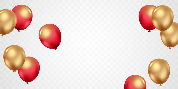 Vector celebrar el fondo con hermosos globos rojos ilustración vectorial