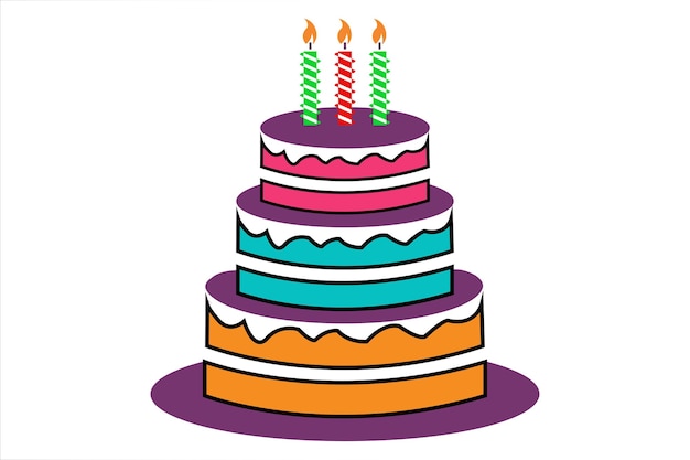 Celebrar con un pastel de crema dulce pastel de cumpleaños y velas arte