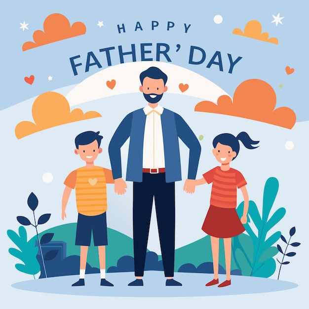 Celebrar la paternidad Ilustración conmovedora del Día del Padre