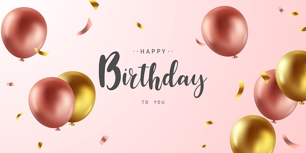 Celebrar su cumpleaños de fondo con hermosos globos ilustración vectorial