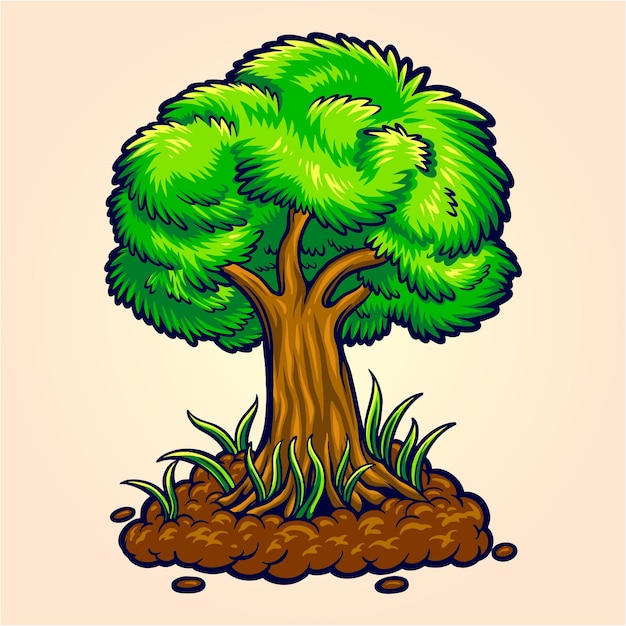 Celebre el día del árbol, árboles verdes, ilustraciones vectoriales para su trabajo, logotipo, mercancía, camisetas, pegatinas y diseños de etiquetas, carteles, tarjetas de felicitación, publicidad, empresa comercial o marcas.