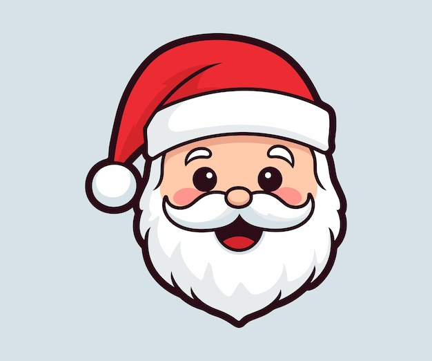 Celebre las fiestas con Vector linda cabeza de Santa y cara de Santa con barba de sombrero