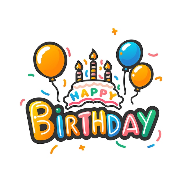 Celebre su fondo de cumpleaños con hermosos globos ilustración vectorial