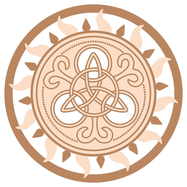 Celtic Trinity Knot Pendant Beige diseño de moda con runas