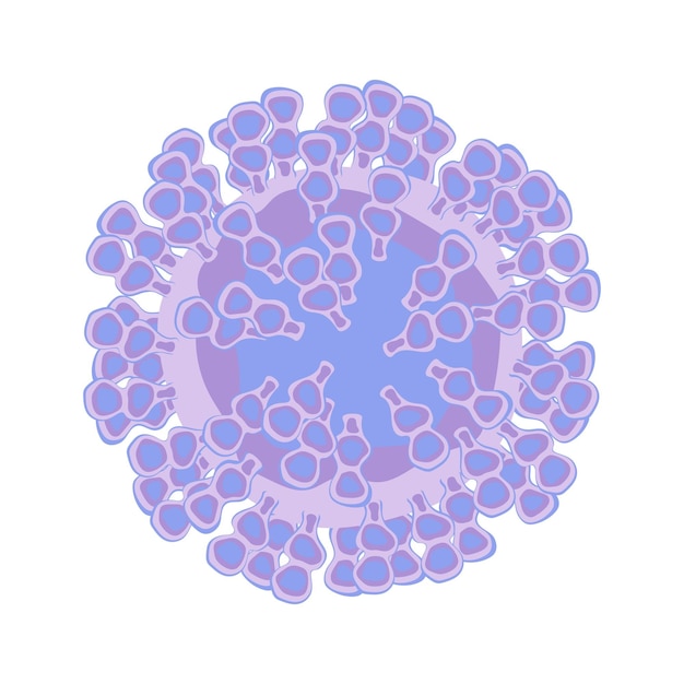 Vector célula de virus o bacteria aislada sobre fondo blanco. célula patógena del virus de la influenza covid.vector