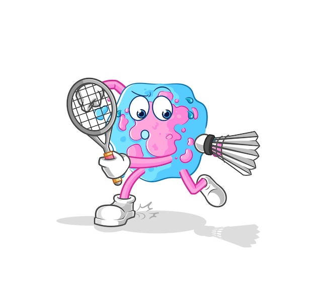 Celular jugando bádminton ilustración vector de caracteres