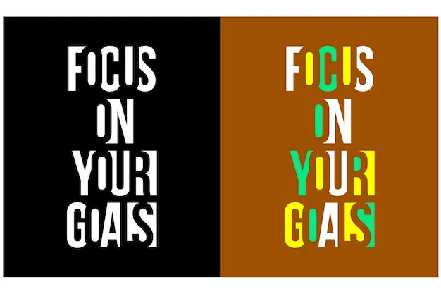 Centrarse en los objetivos Cita el eslogan y el diseño de tipografía motivado en la ilustración vectorial