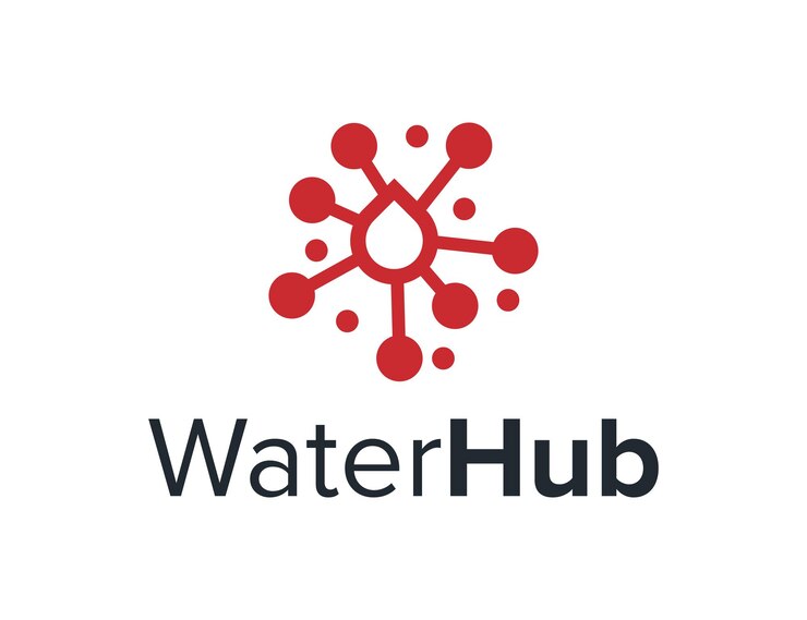 Vector centro de agua simple elegante creativo geométrico diseño de logotipo moderno