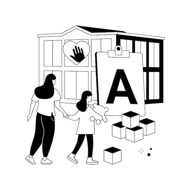 Centro de autismo concepto abstracto ilustración vectorial Centro de discapacidad de aprendizaje tratamiento del trastorno del espectro autista niños con necesidades especiales ayuda desarrollo infantil problema metáfora abstracta